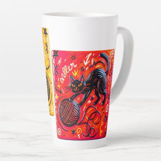 Two-Tone Cat Latte Milchtasse (Rechte Ecke)