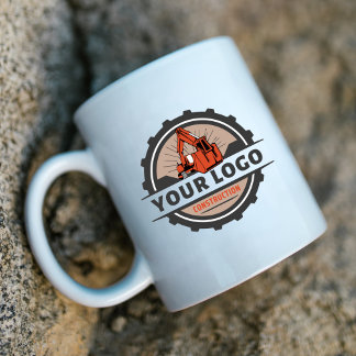 Two-Tone Custom Business Logo Branded Kaffeetasse