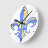 Two Tone Fleur-de-Lis Runde Wanduhr (Winkel)