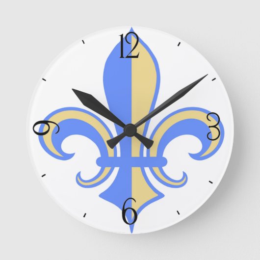 Two Tone Fleur-de-Lis Runde Wanduhr (Vorderseite)