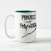 Two-Tone Mug, 15 oz Progress Not Perfection | Mini Zweifarbige Tasse (Links)
