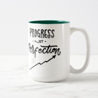 Two-Tone Mug, 15 oz Progress Not Perfection | Mini Zweifarbige Tasse