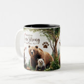 Two-Tone Mug Bear Strong Family Love Woodland Zweifarbige Tasse (Vorderseite Links)