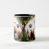 Two-Tone Mug Bear Strong Family Love Woodland Zweifarbige Tasse (Mittel)