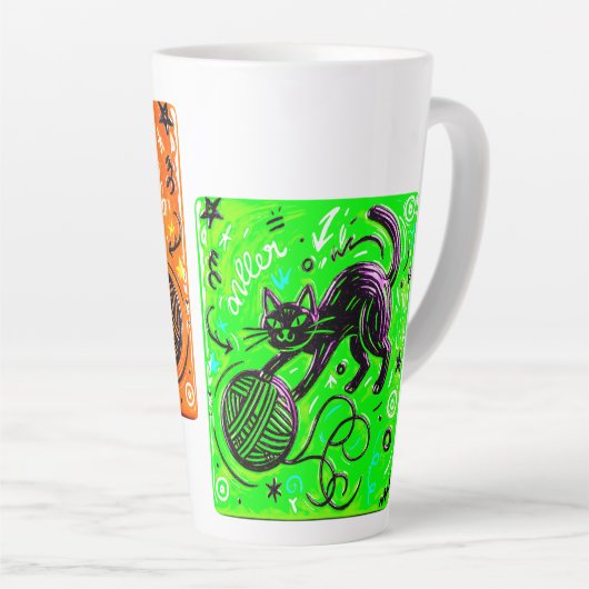 Two-Tone Neon Cat Milchtasse (Rechte Ecke)