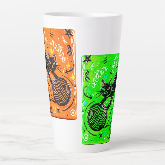 Two-Tone Neon Cat Milchtasse (Vorderseite)