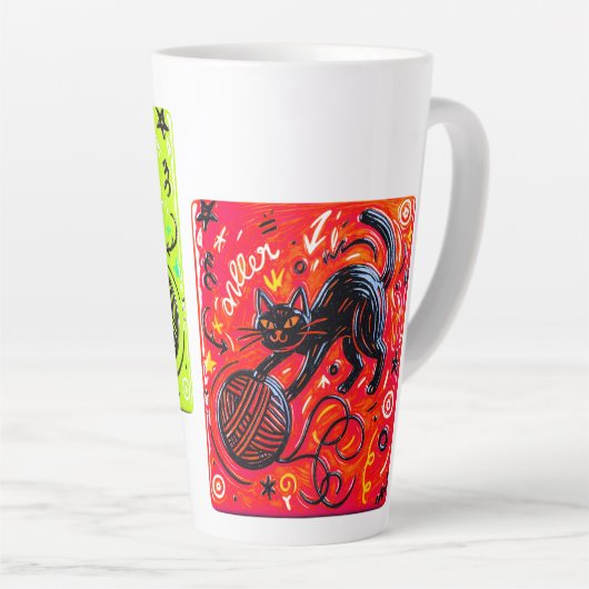 Two-Tone Neon Cat Milchtasse (Rechte Ecke)