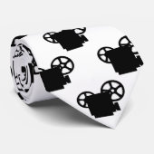 TWO TONE RETRO MOVIE PROJECTORS PATTERN KRAWATTE (Gerollt)