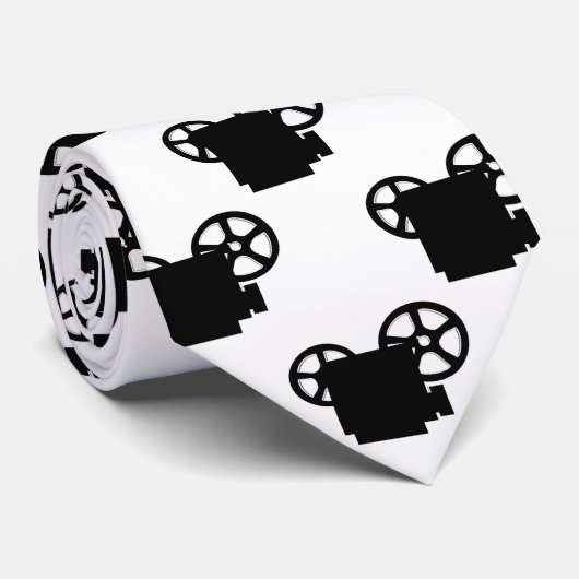 TWO TONE RETRO MOVIE PROJECTORS PATTERN KRAWATTE (Gerollt)