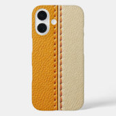 Two-Tone Tan & Cream Stitched Leather Phone Case (Rückseite)