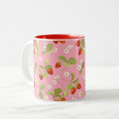 Two Tone Tasse Erdbeer Garten (Vorderseite Links)