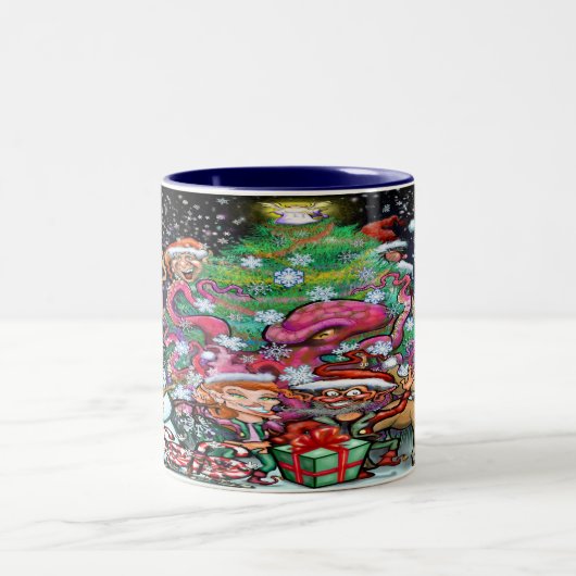 Two-Tone-Weihnachtskaffee-Tasse Zweifarbige Tasse (Mittel)