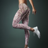 Two-Tone Yoga Dusty Pink William Morris Leggings