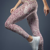Two-Tone Yoga Dusty Pink William Morris Leggings