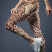 Two-Tone Yoga Dusty Rose William Morris Leggings
