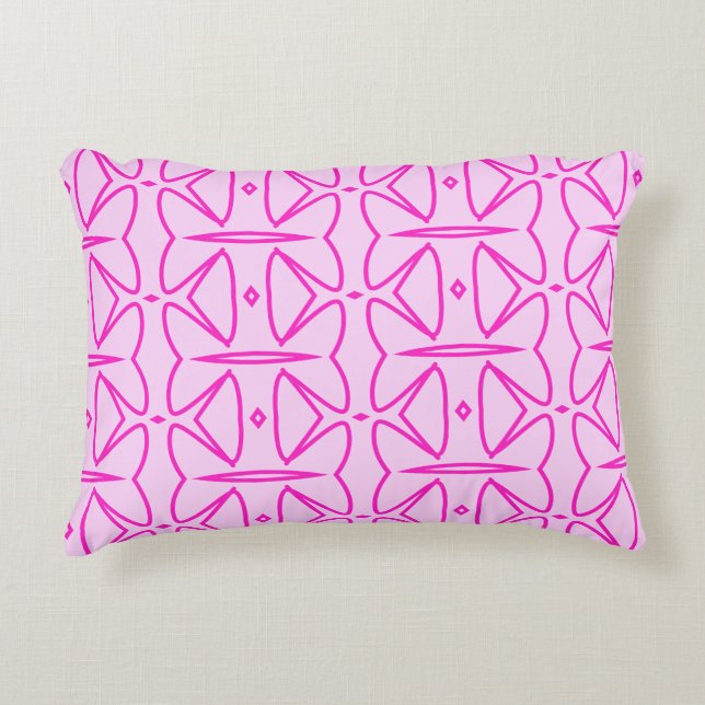 Two Toned Pink Pattern Accent Pillow Dekokissen (Vorderseite)