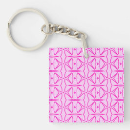 Two Toned Pink Pattern Acrylic Keychain Schlüsselanhänger