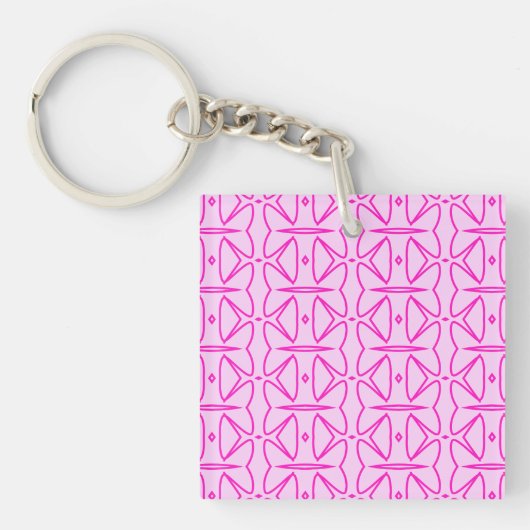 Two Toned Pink Pattern Acrylic Keychain Schlüsselanhänger (Vorderseite)