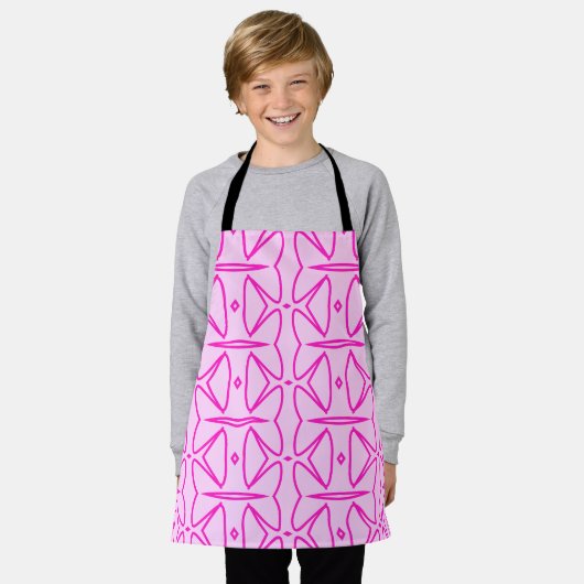 Two Toned Pink Pattern All-Over Print Apron Schürze (Getragen)