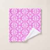 Two Toned Pink Pattern Bath Towel Badhandtuch Set (Waschlappen)