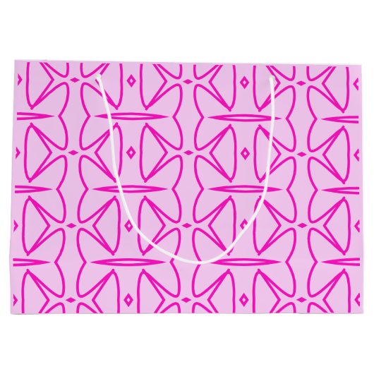 Two Toned Pink Pattern Gift Bag Große Geschenktüte (Rückseite)