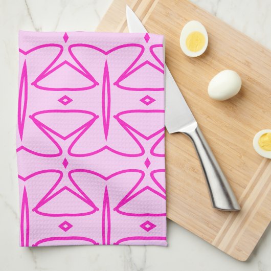 Two Toned Pink Pattern Kitchen Towels Geschirrtuch (Viertel Falte)