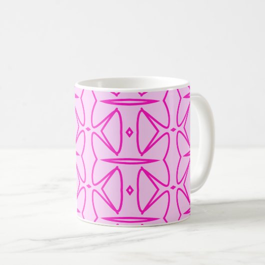 Two Toned Pink Pattern Mug Kaffeetasse (VorderseiteRechts)