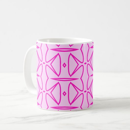 Two Toned Pink Pattern Mug Kaffeetasse (Vorderseite Links)