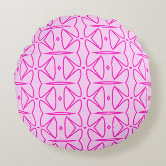 Two Toned Pink Pattern Round Pillow Rundes Kissen