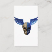 Two-Toned Skull with Blue Stylized Wings Begleitkarte (Rückseite)