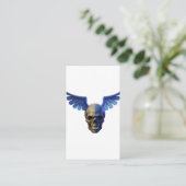 Two-Toned Skull with Blue Stylized Wings Begleitkarte (Stehend Vorderseite)