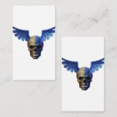 Two-Toned Skull with Blue Stylized Wings Begleitkarte (Vorne/Hinten)