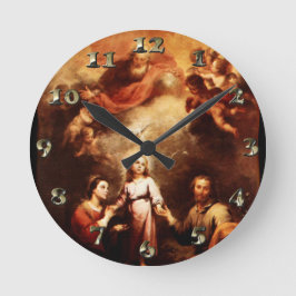 Two Trinities - The Holy Family - Murillo Runde Wanduhr
