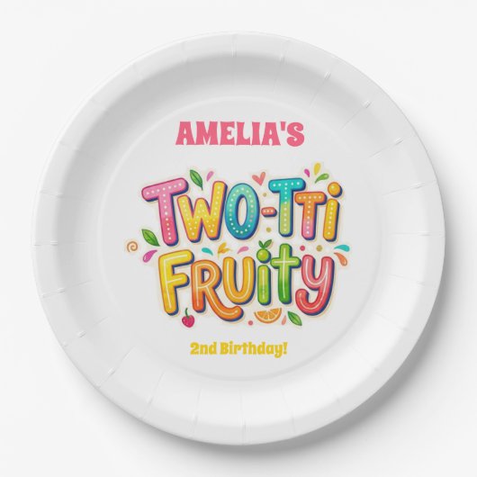 Two-tti Fruchtiger 2. Geburtstag Pappteller (Vorderseite)