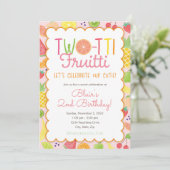 Two-tti Fruitti Birthday Einladung (Stehend Vorderseite)
