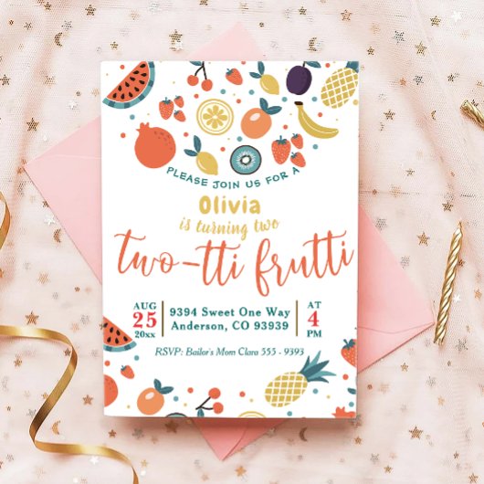TWO-tti Fruitti | Obst 2. Geburtstag Einladung