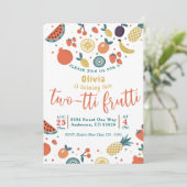 TWO-tti Fruitti | Obst 2. Geburtstag Einladung (Stehend Vorderseite)