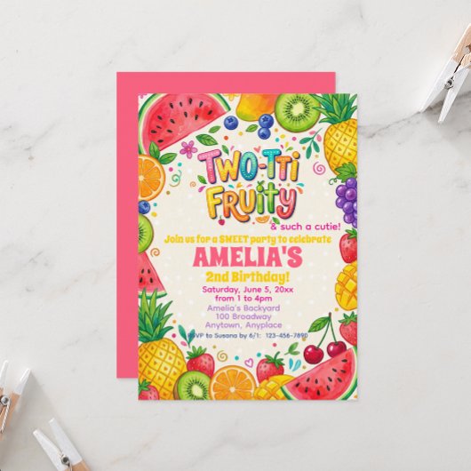 Two-tti Fruity 2. Geburtstagsfeier Einladung