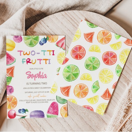 Two-tti Frutti 2. Geburtstag Einladung