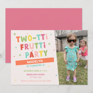 Two-tti Frutti 2. Geburtstag Einladung für Mädchen