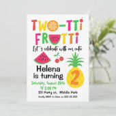 Two-tti Frutti 2. Geburtstag Einladung für Mädchen (Stehend Vorderseite)