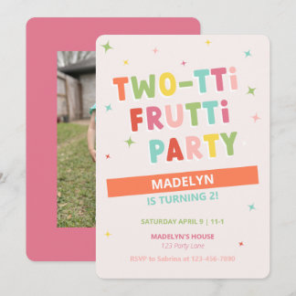 Two-tti Frutti 2. Geburtstag Einladung für Mädchen