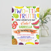 Two-tti Frutti 2. Geburtstag Einladungen (Stehend Vorderseite)