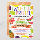 Two-tti Frutti 2. Geburtstag Einladungen (Vorne/Hinten)