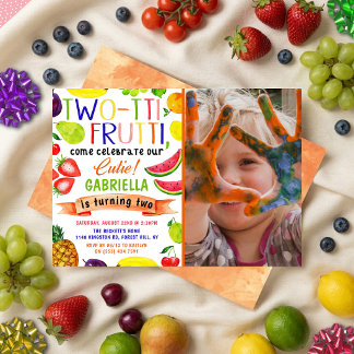 Two-tti Frutti 2. Geburtstag Foto Einladungen