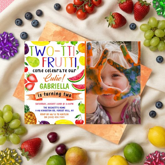 Two-tti Frutti 2. Geburtstag Foto Einladungen