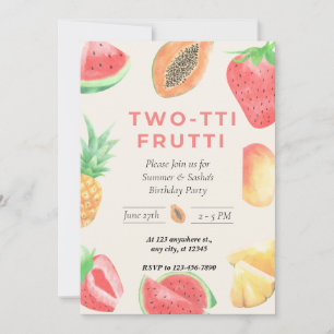 Two-TTI Frutti" 2. Geburtstag ZWEI Einladung