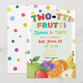TWO-TTI FRUTTI 2. Geburtstagsfeier Einladung (Vorne/Hinten)