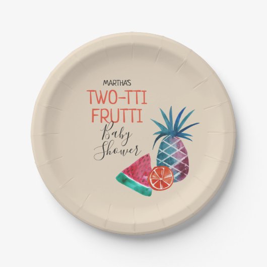 Two-tti Frutti Baby Shower Pappteller (Vorderseite)