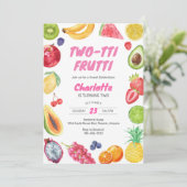 Two-tti Frutti Birthday Invitation Einladung (Stehend Vorderseite)